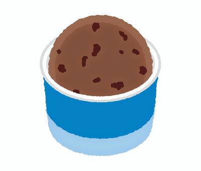 アイスクリーム・カップ カップアイス,アイスクリーム,アイス,デザート,スイーツ,チョコレートアイスクリーム,おやつ,チョコ味,チョコ,チョコアイスのイラスト素材