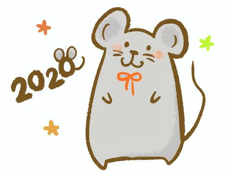 2020 mouse, new year's card, 2020, mouse, JPG and PNG