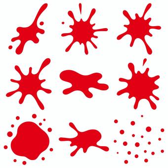 飛び散るインク　赤 インク,インキ,ペンキ,ペイント,絵の具,万年筆,しずく,汚れ,ポタ落ち,液のイラスト素材