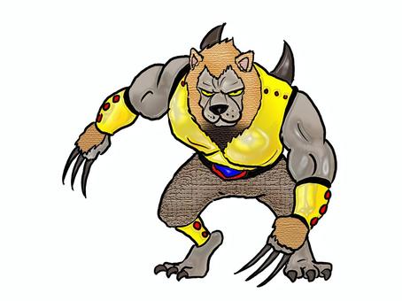 俺の爪は、ちょっと痛ぇぜ 怪物,獣人,獅子,ライオン,爪,全身,手書きのイラスト素材