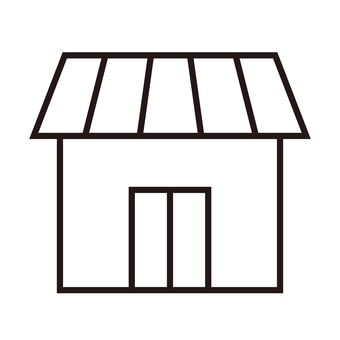 ショップの建物アイコン ショップ,建物,アイコン,店舗,店,シンプル,モノクロ,白背景,線画,屋根のイラスト素材