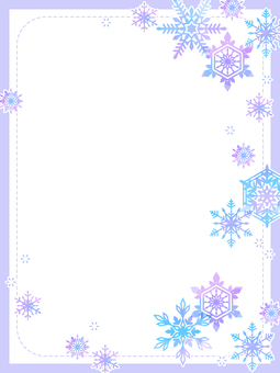 雪もようの縦型テンプレート 雪,フレーム,テンプレート,縦型,冬,寒中見舞い,キレイ,かわいい,ベクター,水彩風のイラスト素材