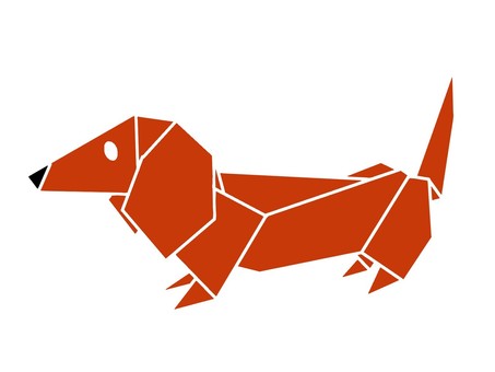 Dachshund _ Origami style, , JPG and PNG