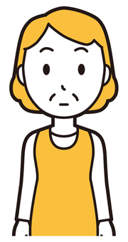  エプロンおばちゃん(黄)-180-バスト ポカン,おばちゃん,エプロン,お母さん,ママ,中年,おばさん,主婦,人物,かわいいのイラスト素材