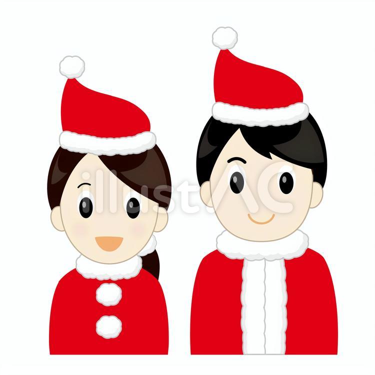 サンタコスをした店員 サンタ,コスプレ,男性のイラスト素材
