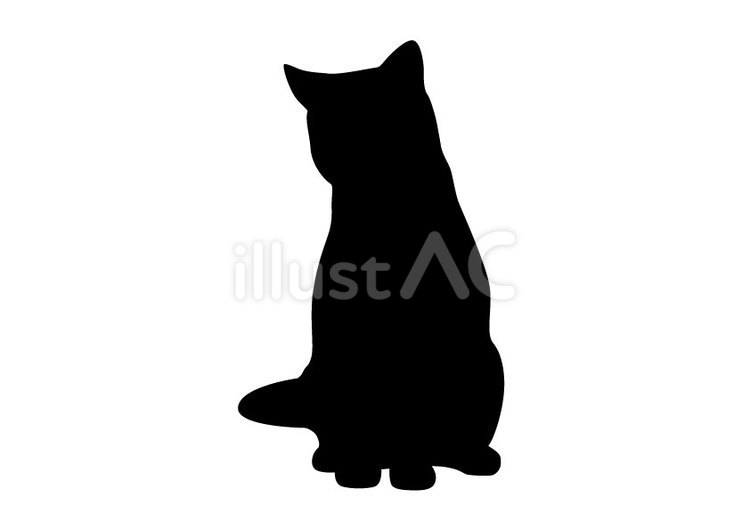 猫のシルエット(お座り７) シルエット,動物,ポーズのイラスト素材