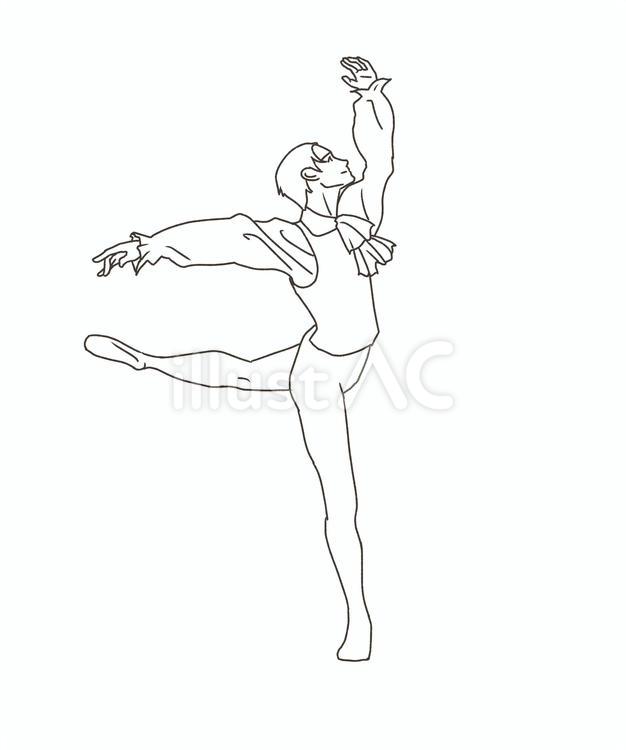 バレエ ポーズ49 バレエ ポーズ49 バレエ,ポーズ,手書きのイラスト素材