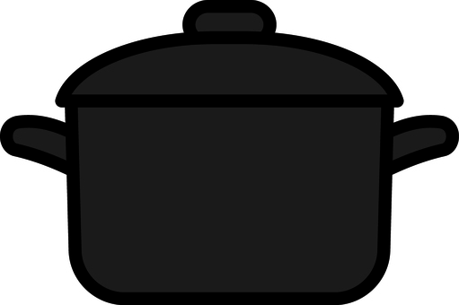 黒の鍋です。 鍋,シンプル,両手鍋,料理,煮込み,キッチン,調理,オーブン対応,業務用,家庭用のイラスト素材