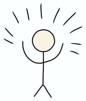 喜んでる棒人間 棒人間,喜び,感情,手書き,シンプルのイラスト素材