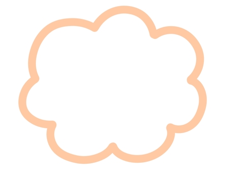 吹き出し　雲型　ベージュ　線画 吹き出し,雲,雲型,ベージュ,シンプル,フレーム,気持ち,セリフ,メッセージ,言葉のイラスト素材