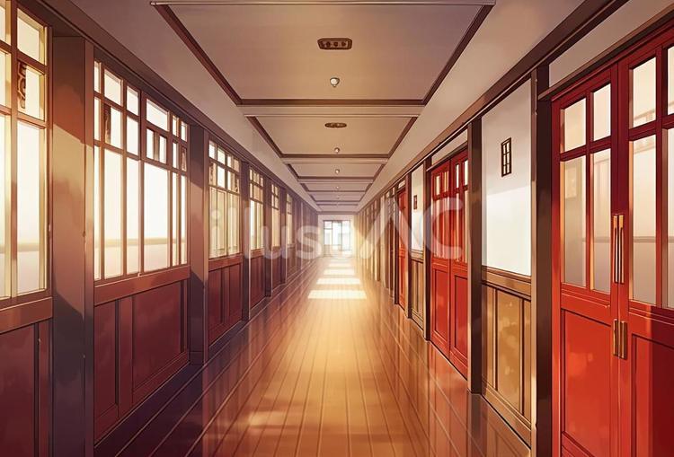 学校の廊下 廊下,内装,学校のイラスト素材