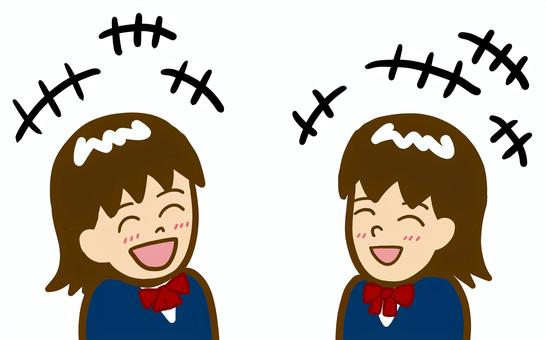 盛り上がる女子高生 盛り上がる,爆笑,女子高生,女の子,女性,制服,女子中学生,笑う,笑い合う,談笑のイラスト素材