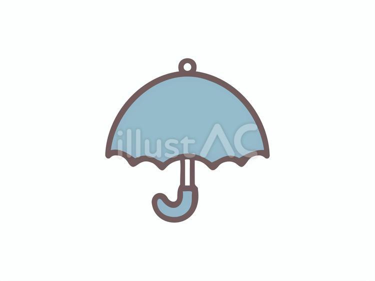 シンプルな傘マーク（雨のお天気アイコン） 傘,雨,手描きのイラスト素材