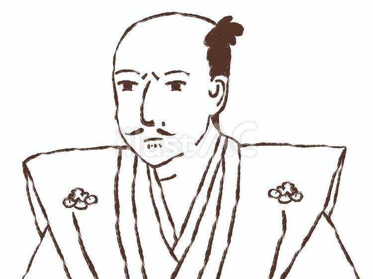 織田信長 線画のみイラスト - No: 25321909｜無料イラスト・フリー素材