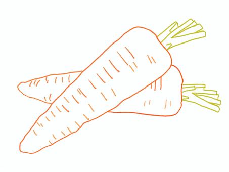 Carrot (line drawing color), carrot, vegetables, green and yellow vegetables, JPG and PNG