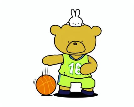 Kuma and Usa-chan 35, basketball, bear, rabbit, JPG and PNG