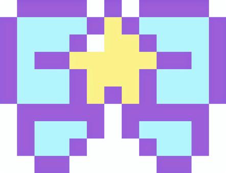 ドット絵のスターリボン リボン,星,スター,水色,ゆめかわいい,かわいい,ポップ,ファンシー,メルヘン,パステルカラーのイラスト素材