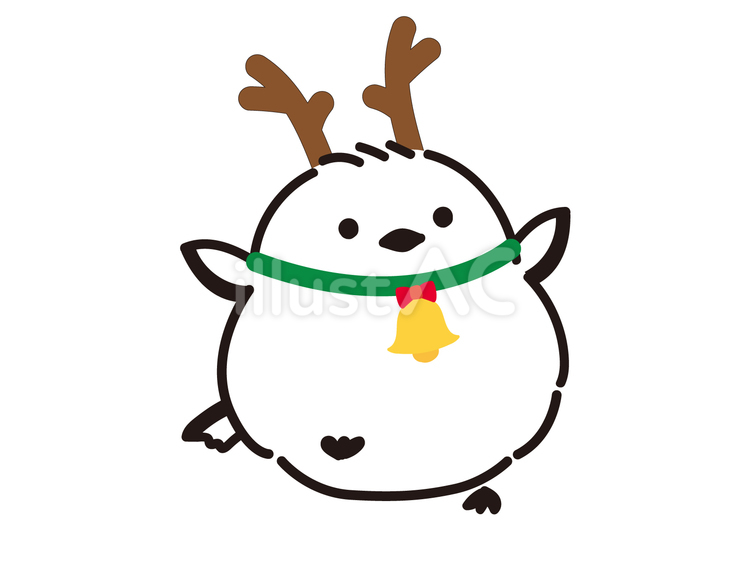 トナカイの格好のシマエナガ４ トナカイ,クリスマス,冬のイラスト素材