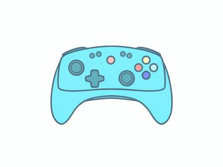 コントローラー4 コントローラー,ゲーム,ボタン,無線,水色,ライトのイラスト素材