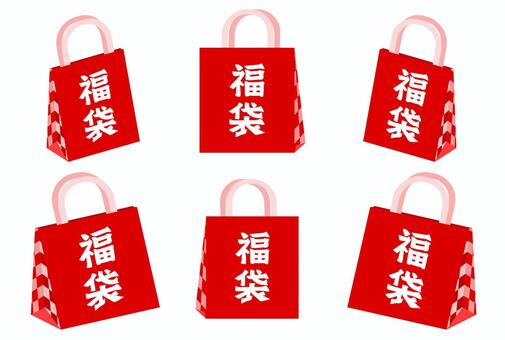 Illustration, lucky bag, red, simple, 