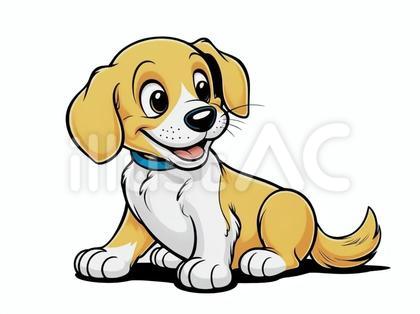 白バックに振り返ってみている可愛い犬
