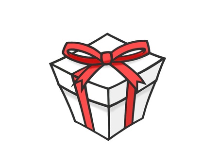 赤いリボンのついたプレゼントボックス プレゼント,リボン,ボックス,記念日,誕生日,バースデープレゼント,贈り物,可愛い,立方体,お洒落のイラスト素材