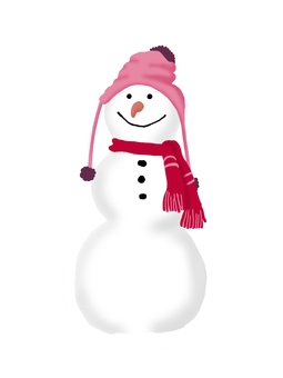 Illustration, snowman, snow, scarf, 