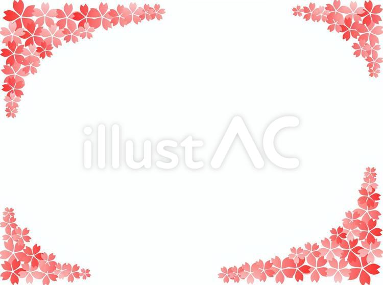 桜フレーム（4角） 桜,花,さくらのイラスト素材