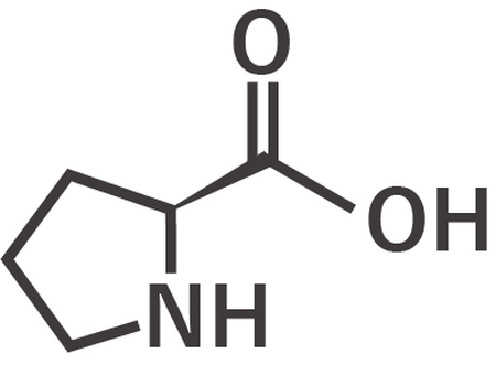 プロリン アミノ酸,成分,構造式,化学式,栄養素のイラスト素材