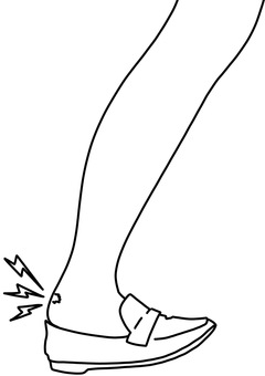 踵に靴擦れ　ローファー線画 靴擦れ,トラブル,ローファー,足,踵,線画のイラスト素材