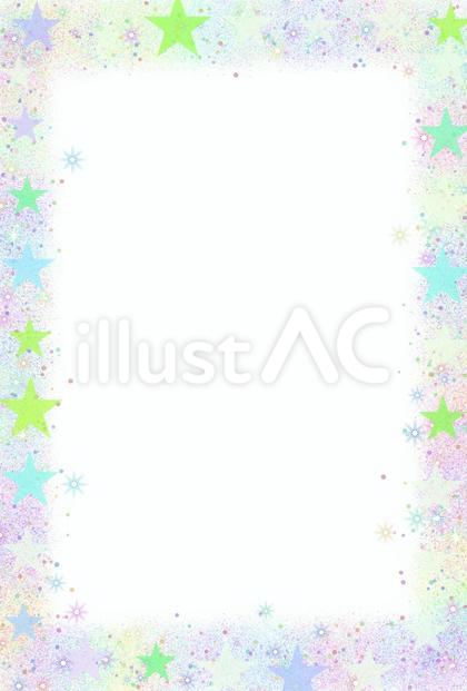 ポップスター柄ゆるかわフレーム枠背景透過