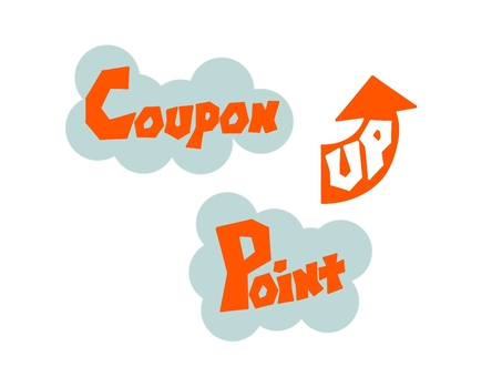 クーポン、ポイントアップ　ポップ文字 クーポン,ポイント,アップ,ショッピング,文字,ロゴ,ポップ,英語のイラスト素材
