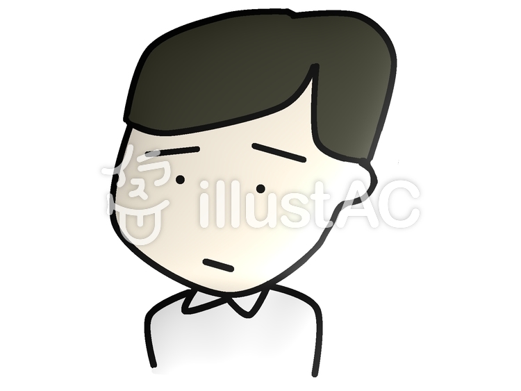 困っている男性 表情,困り顔,男性のイラスト素材