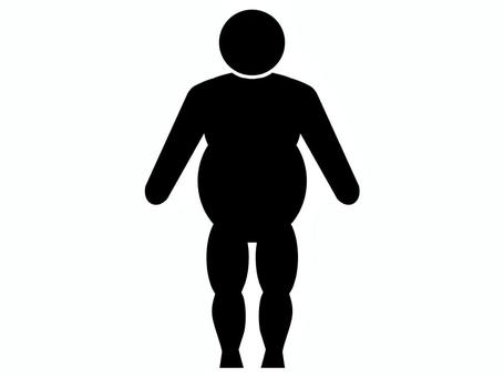 太った人 太った人 太い,人,人物,肥満,食べ過ぎ,メタボ,ダイエット,アイコン,ピクトグラム,シルエットのイラスト素材
