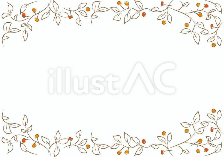 手書き風紅葉フレームD タイトルライン,飾りケイ,曲線のイラスト素材