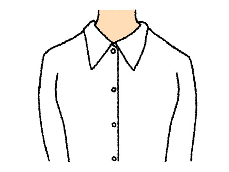 ワイシャツ ワイシャツ,襟,女性用,pop調,手描き,挿絵,ワンポイント,素材,商用可,無料のイラスト素材
