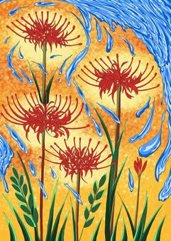 彼岸花 彼岸花,ヒガンバナ,花,植物,秋のイラスト素材