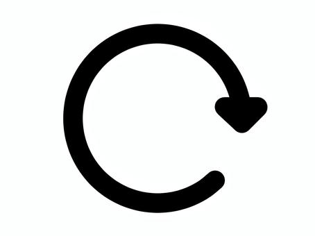 シンプル更新アイコン１（黒） 更新,最新,uiアイコン,シンプル,黒のイラスト素材