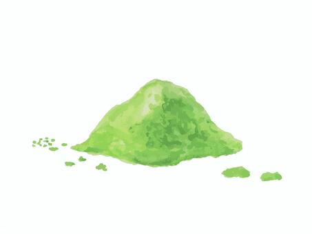 水彩絵の具で描いた抹茶の粉末イメージ 抹茶,粉,水彩,粉末,茶道,手描き,味,イメージ,イラスト,絵のイラスト素材
