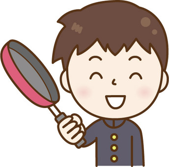 A man with a smiling student clothes with cooking, , JPG, PNG and AI