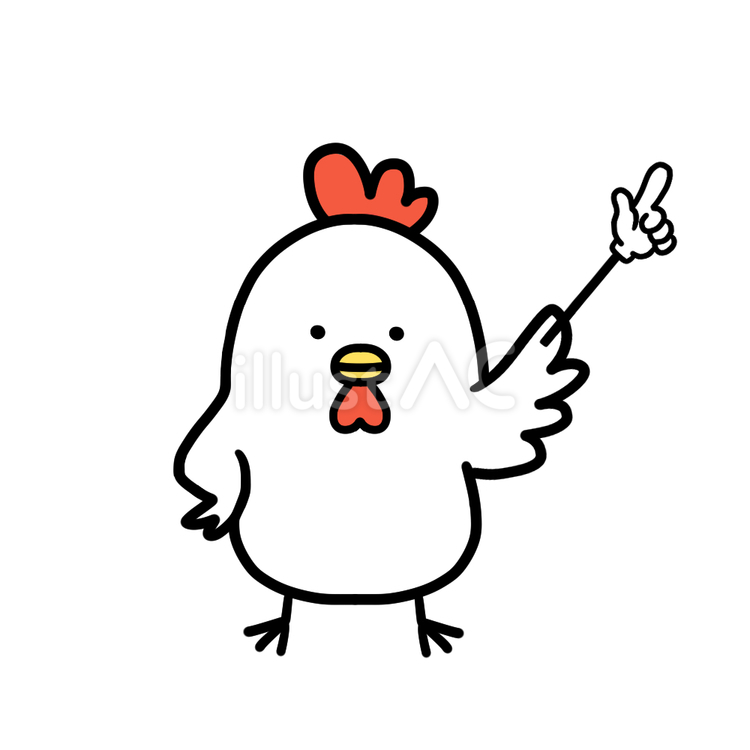 指示棒を持つニワトリのイラスト ニワトリ,動物,鶏のイラスト素材