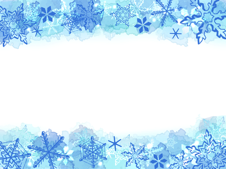 雪の結晶のフレーム 雪,結晶,雪の結晶,フレーム,キラキラ,手描き,光,ぼかし,背景,冬のイラスト素材