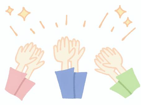 たくさんの拍手する手 拍手,手,パチパチ,みんな,たくさん,両手,叩く,鳴らす,拍手喝采,賞賛のイラスト素材