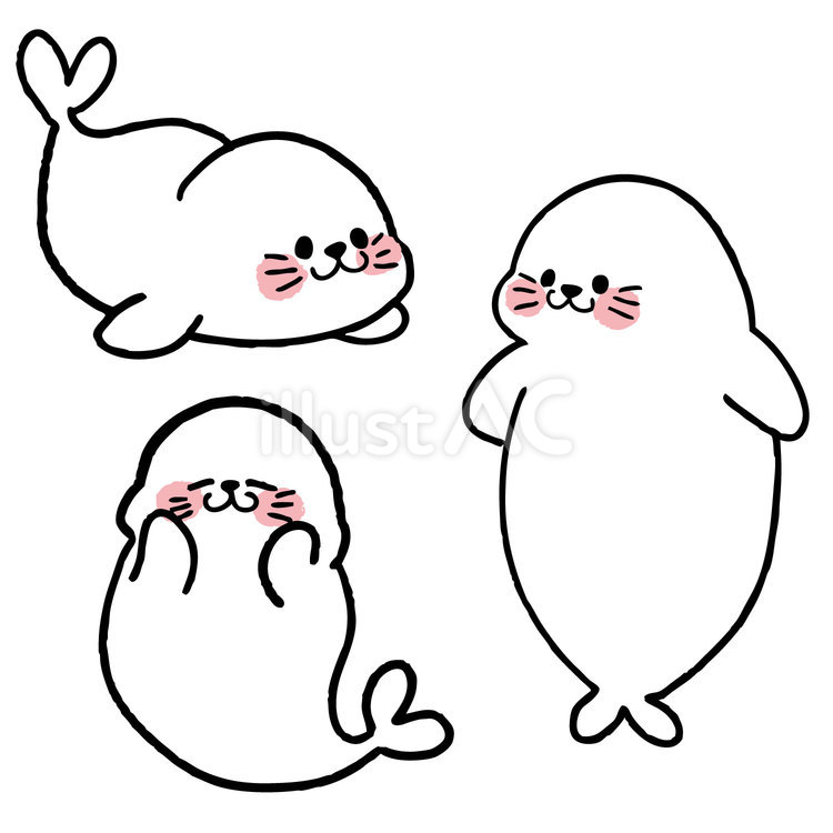 アザラシの赤ちゃん アザラシ,可愛い,動物のイラスト素材