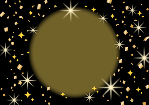 金の紙吹雪_黒背景_囲み