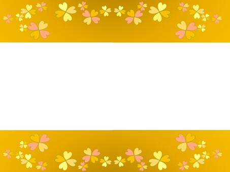 暖かいお洒落な小花のフレーム 小花,暖かい,きれい,お洒落,可愛い,上品,スペース,余白,ライン,上下のイラスト素材