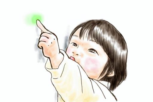 スイッチオン! スイッチオン! こども,かわいい,水彩風のイラスト素材