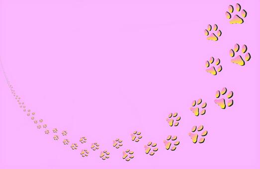 Cat's footprints (pink), footprints, legs later, footprints, JPG and PNG