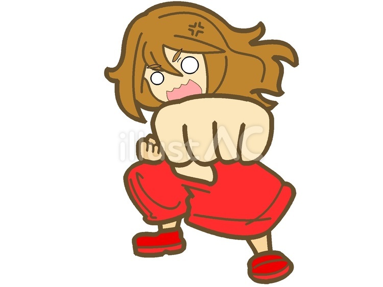 めっちゃ怒ってる女の子「赤」 女子,人,子どものイラスト素材