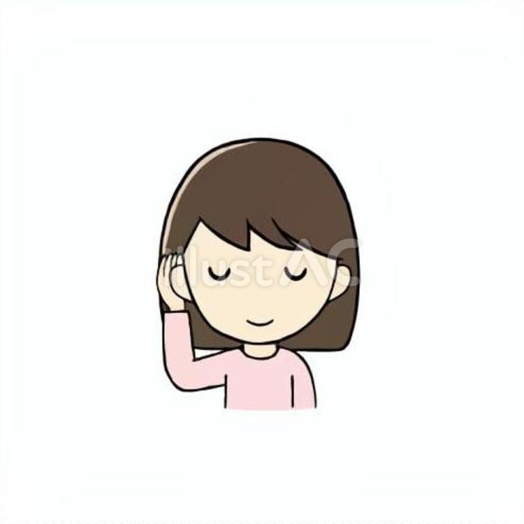 耳を澄ます小学生女児（肯定的） 耳,聞く,澄ますのイラスト素材